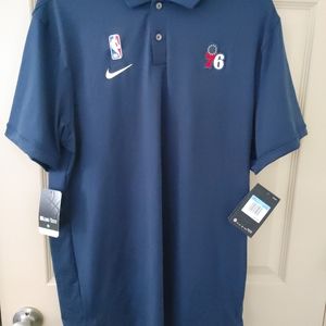 NEW Nike Men's 76ers Navy Dri Fit Polo Size Multip